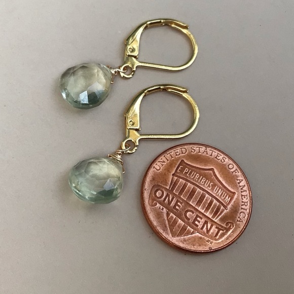 Natural Prasiolite Sundance charm Earrings - Picture 7 of 8